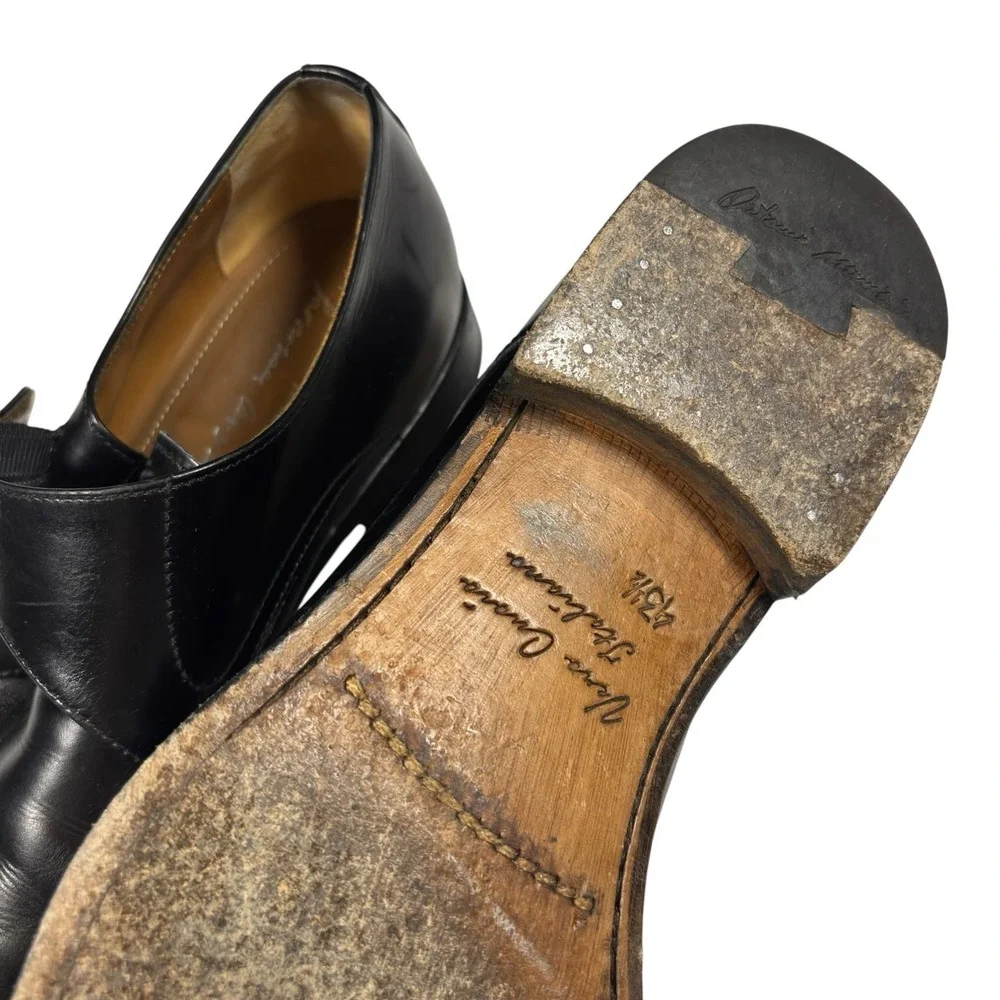 Antonio‎ Maurizi Men's Shoes Size 43.5 Black Leather Monk Strap
